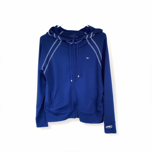 Vineyard Vines Navy Blue zip up jacket w/hood - Picture 1 of 7
